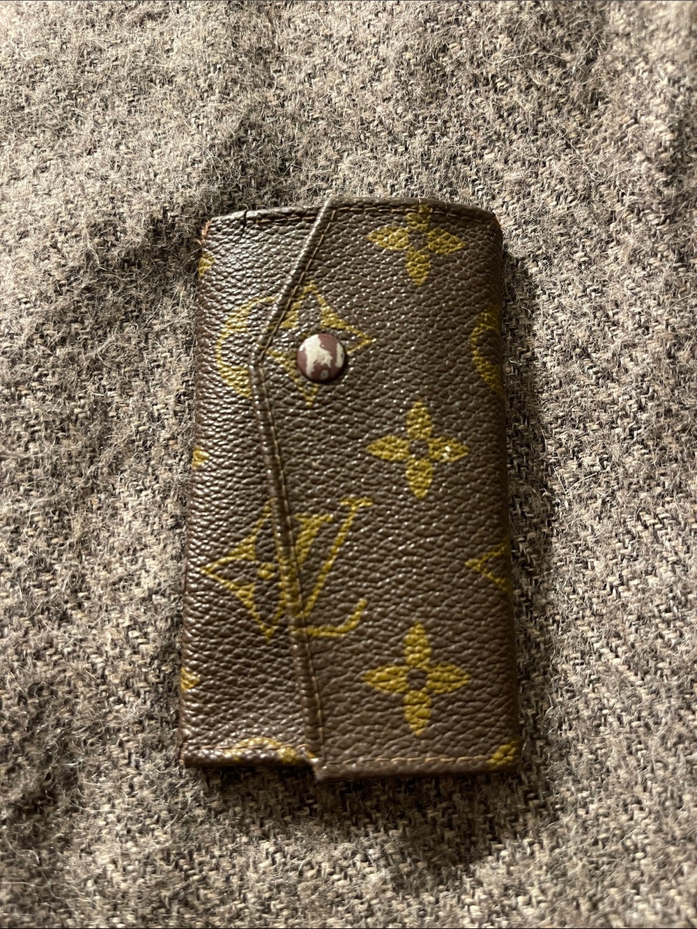 Vintage Louis Vuitton Monogram Brown & Yellow Key Card Holder